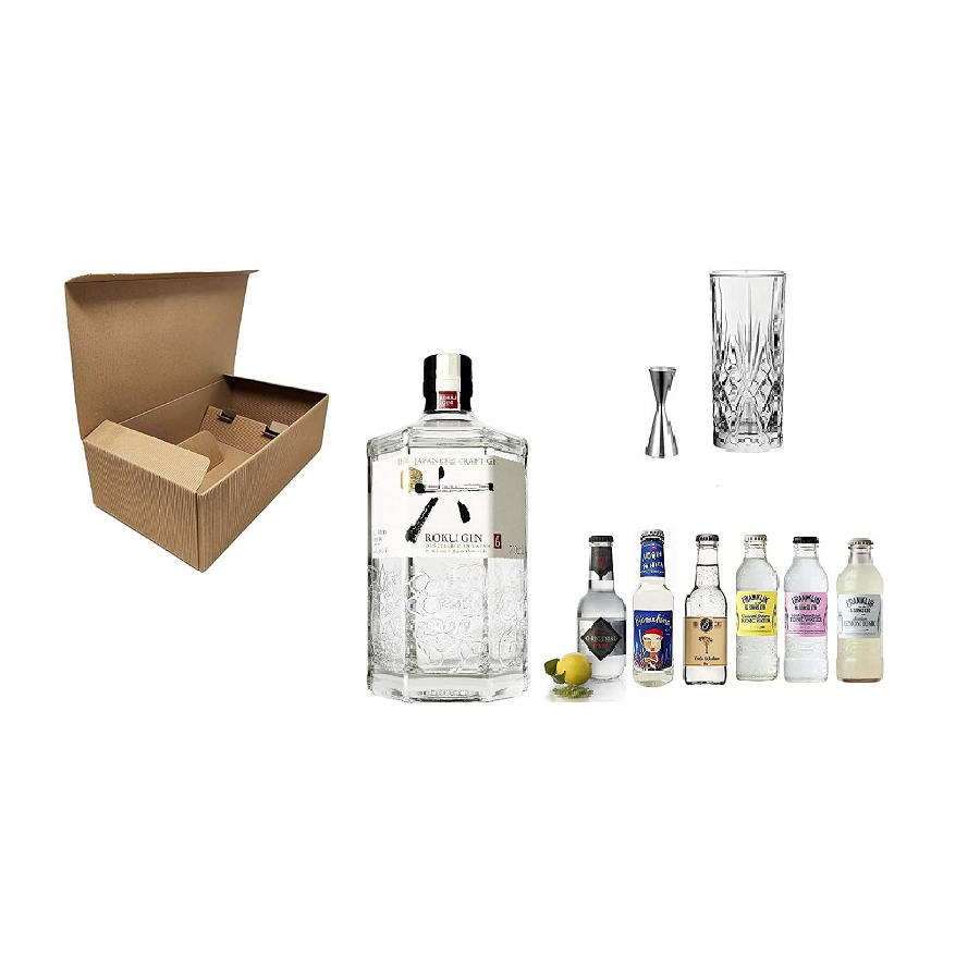 Cofanetto Kit Gin Tonic -ROKU- Ballon in Vetro + Roku Gin 43% 70