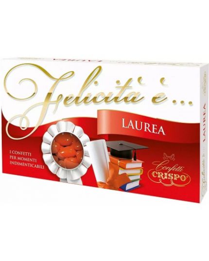 Confetti Crispo Felicità è... Laurea alla Mandorla Extra Pelata Rossi 1 Kg