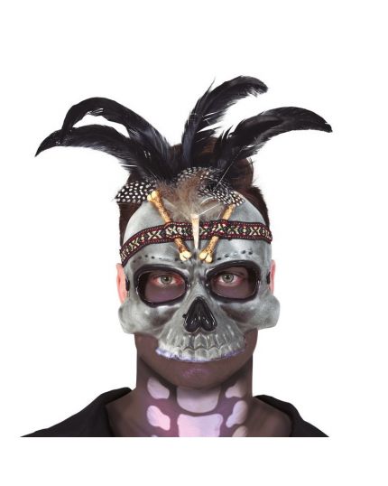 Maschera Voodoo con Piume