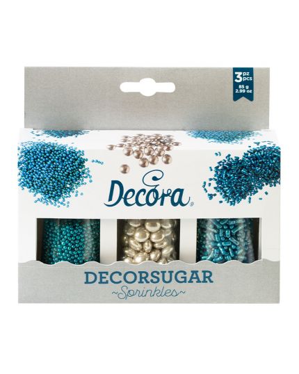 Set Decor Mix argento e azzurro Decora 85g