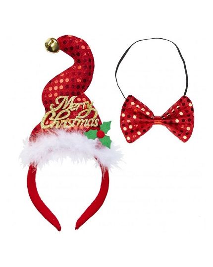 Kit Babbo Natale Cerchietto e Papillon