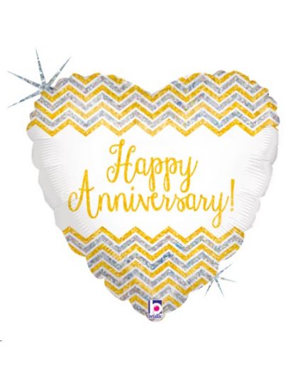 Palloncino Foil Cuore Happy Anniversary