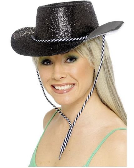Cappello Cowboy Nero con Glitter