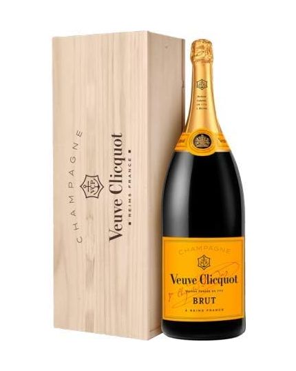 Champagne Brut Yellow Labe -Veuve Clicquot- Jeroboam 3 Litri in cassa di legno
