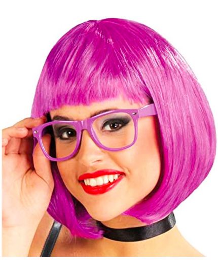 Parrucca Caschetto con Frangia Fucsia
