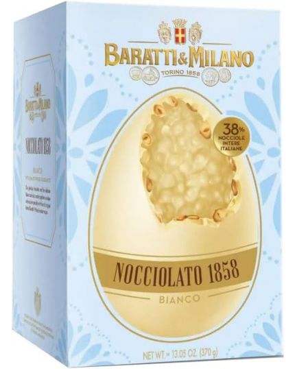 Uovo Pasqua Cioccolato Bianco Nocciolato Baratti e Milano 370g