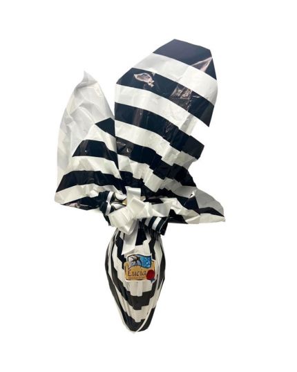 Uovo di Pasqua Artigianale di Finissimo Cioccolato Fondente LUCIA 1 Kg. Juventus