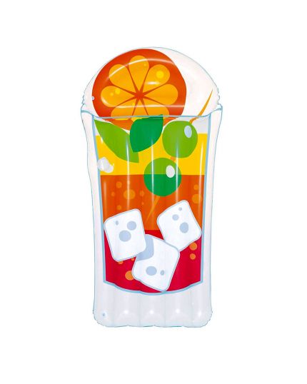 Materassino Gonfiabile Tropical Cocktail con Portabicchiere 190x99 Cm