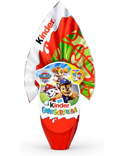 Uovo Kinder GranSorpresa Paw Patrol, Uovo di Pasqua Kinder 2026 di Finissimo Cioccolato al Latte con Sorpresa Paw Patrol, 150 g