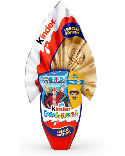 Uovo Kinder GranSorpresa One Piece, Uovo di Pasqua Kinder 2026 di Finissimo Cioccolato al Latte con Sorpresa One Piece, 220 g