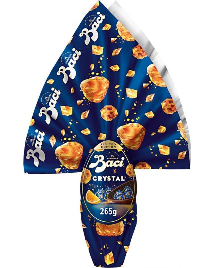 BACI PERUGINA Uovo di Pasqua Cioccolato all'Arancia Crystal con Sorpresa e 4 Cioccolatini 265g