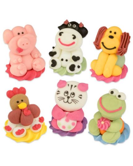 6 Animaletti della Fattoria e Domestici in Zucchero