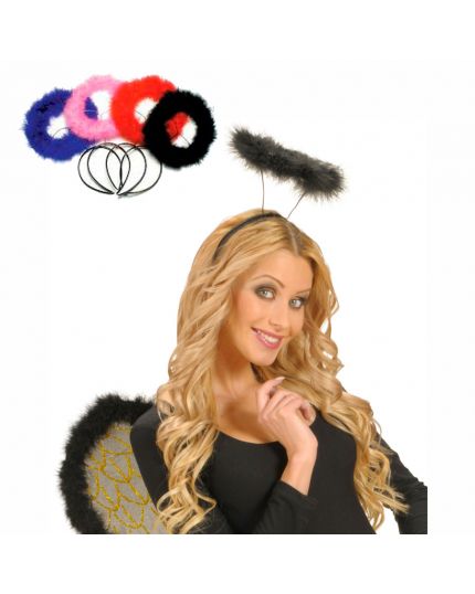 Cerchietto con Aureola Piume Marabù Colorate