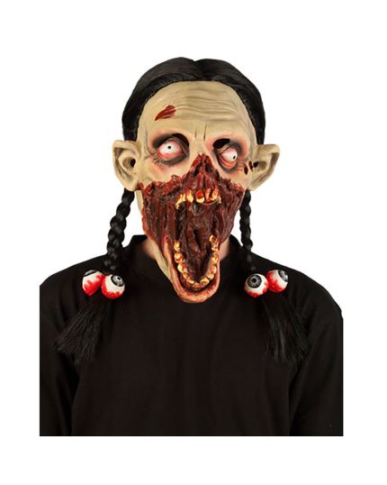 Maschera Lattice Bambina Horror con Trecce