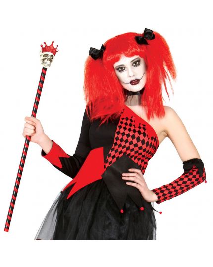 Bastone Re Scheletro Rosso con Luce 80cm