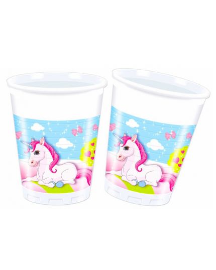 Bicchieri Plastica Unicorno Castello