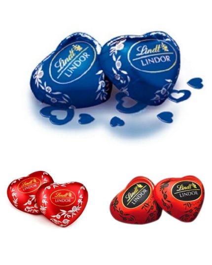 Busta Praline Cuori Lindor Lindt Cioccolato al Latte, Fondente o Extra Fondente 500gr