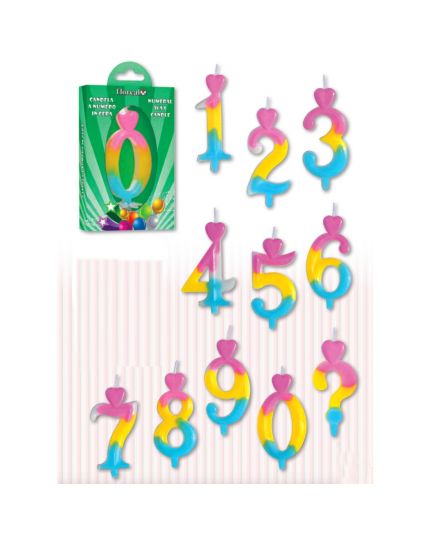 Candelina Numero Arcobaleno Sfumato
