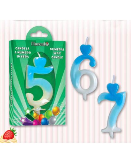 Candelina Numero Celeste Sfumato