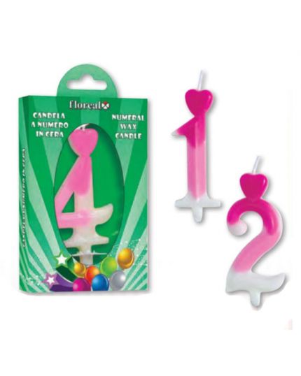 Candelina Numero Rosa Sfumato