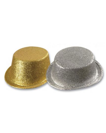 Cappello Cilindro Glitter Oro e Argento