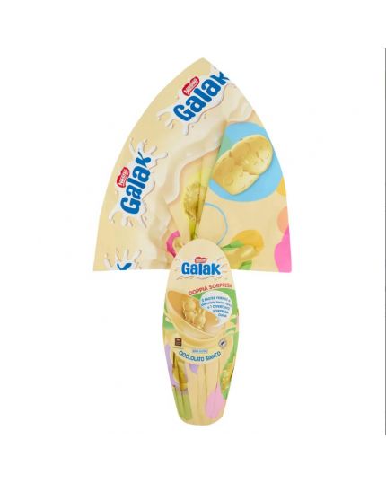 GALAK Uovo di Pasqua Cioccolato Bianco con Sorpresa e 2 Cioccolatini 240g