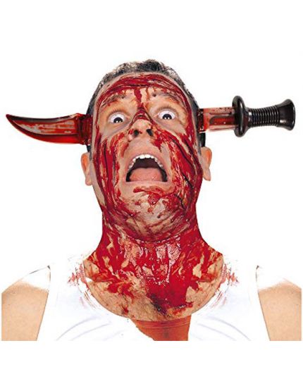 Cerchietto con Pugnale Insanguinato Effetto Ferita alla Testa