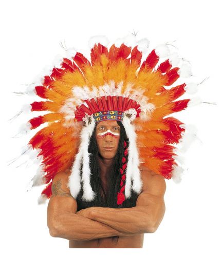 Copricapo Indiano Deluxe con Piume