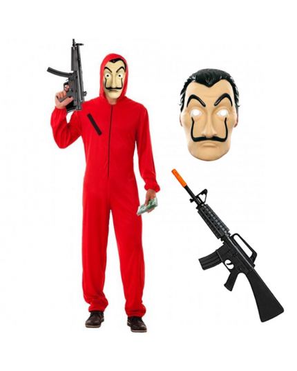 Costume Completo Casa de Papel - Tuta Maschera e Mitra