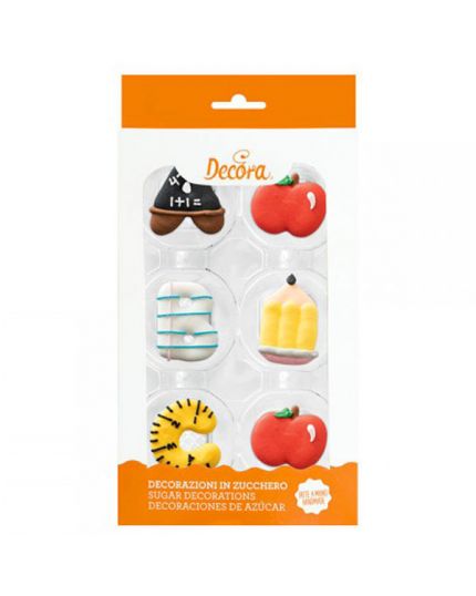 Decorazioni Zucchero Back to School Alfabeto Decora 6pz
