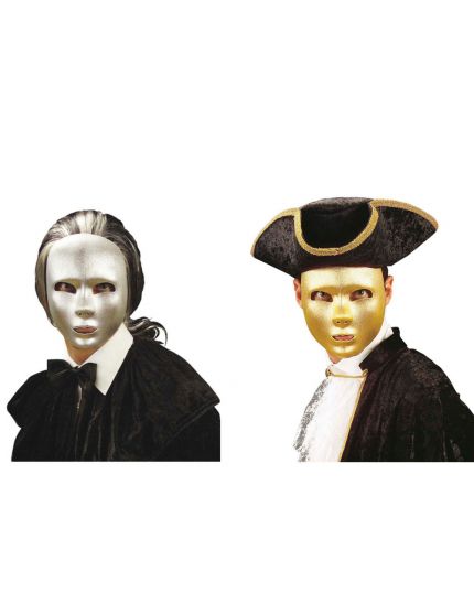 Maschera Colorata Domino Tessuto Viso Intero 