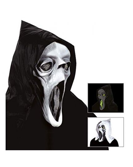 Maschera Lattice Fantasma Colorata Fluorescente con Velo