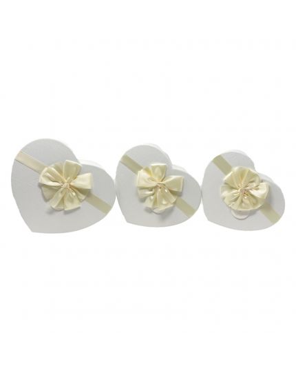 Scatola Cuore Bianca Dimensioni Assortite 