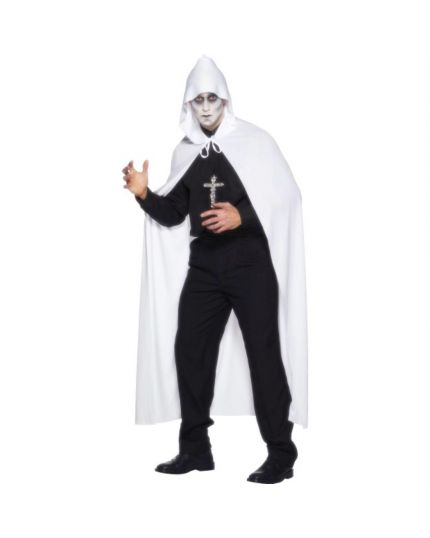 Mantello con Cappuccio Bianco