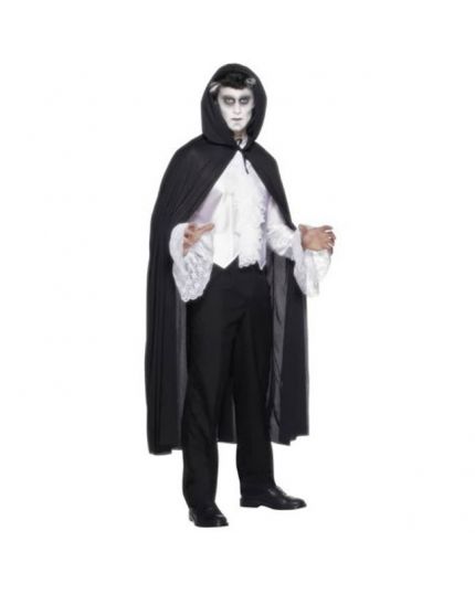 Mantello Nero con Cappuccio