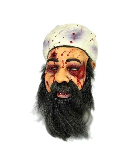 Maschera Lattice Osama Bin Laden Insanguinata con Capelli