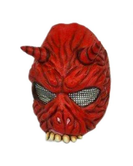 Maschera Lattice Diavolo Mezzo Viso Rossa