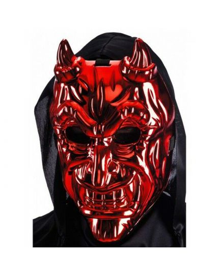 Maschera Diavolo Pvc Rosso Metallizzato