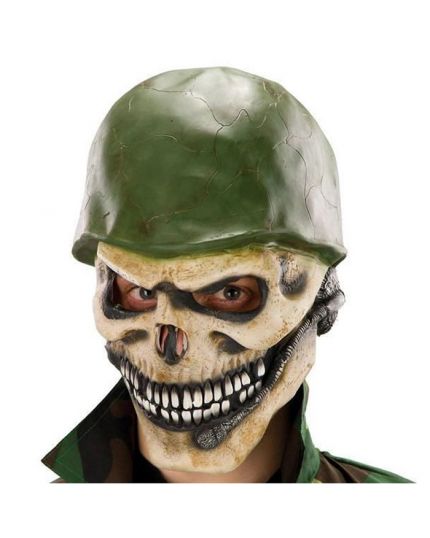 Maschera Scheletro con Elemetto Militare Lattice