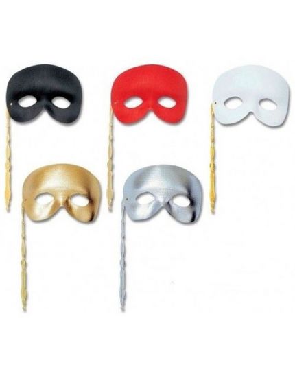 Maschera Phantom Domino con Bastoncino Colorato