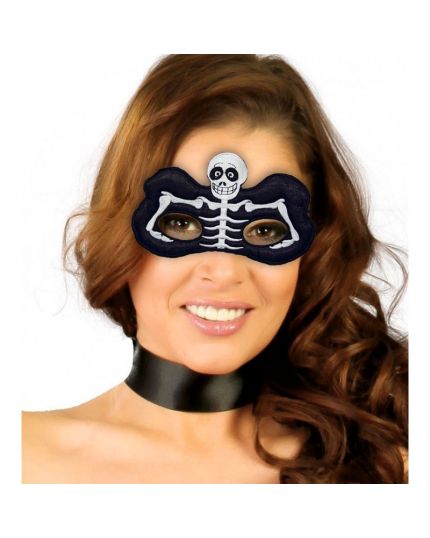 Maschera Occhi Nera con Scheletro