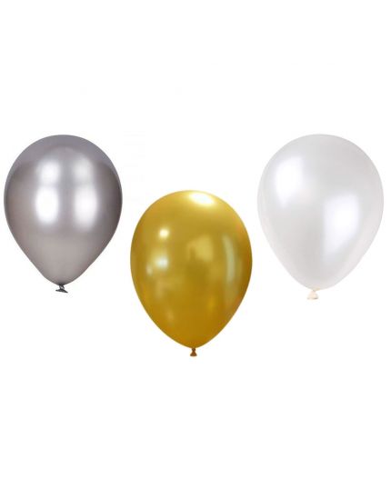 Palloncini Lattice Colorati Metallizzati Medi 25pz