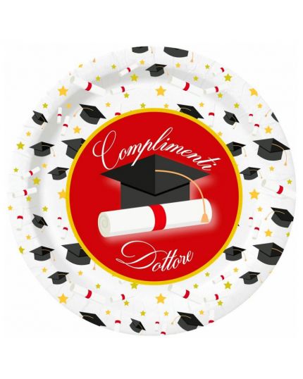 Piatti Carta Laurea Complimenti Dottore