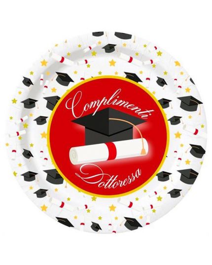 Piatti Carta Laurea Complimenti Dottoressa