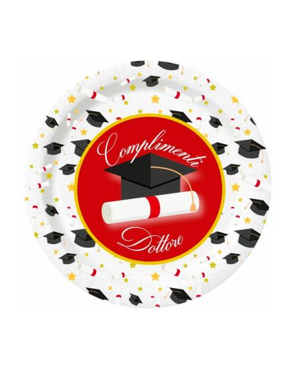 Piattini Dessert Carta Laurea Complimenti Dottore
