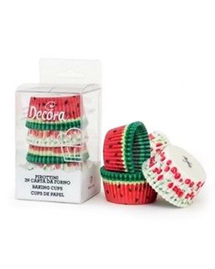Pirottini Carta Forno per Muffin Summer Fruits Anguria e Ciliegie Decora 75pz