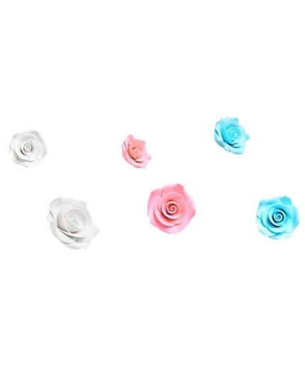 Decorazioni Zucchero Rose Colorate Mamì 2,5cm 8pz