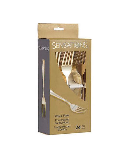 Forchette Plastica Metallizzate Colori Assortiti 24 pz