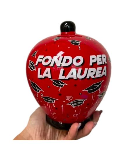 Salvadanaio Terracotta Fondo per la Laurea Sempre 20cm