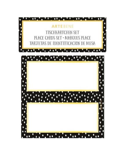 Segnaposto Carta Party Decorazione Nera e Oro 10pz